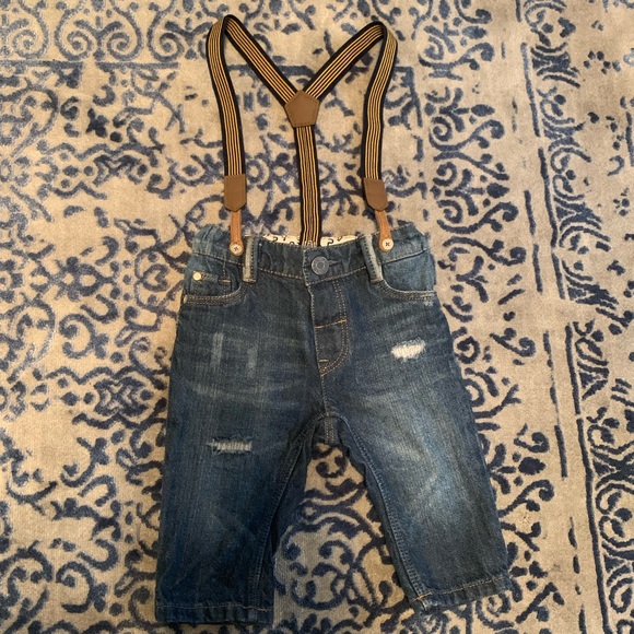 H&M Other - H&M distressed jeans and suspenders